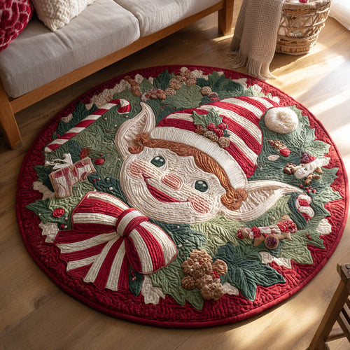 Jolly Elf Quilted Round Mat NCU0HH1173