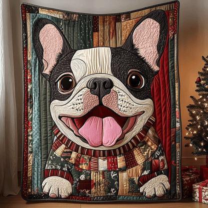 Jolly French Bulldog Quilted Blanket NCU0TH2095