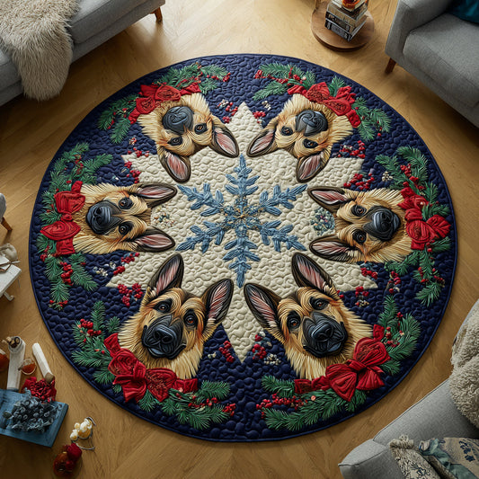 Jolly German Shepherd Quilted Round Mat NCU0HH686