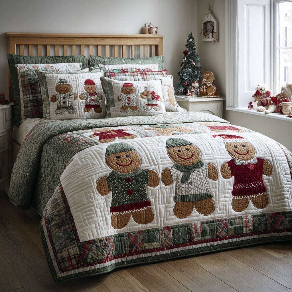 Jolly Ginger Duo 3-Piece Quilted Bedding Set NCU0DV7650