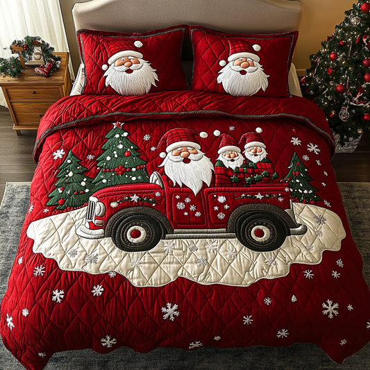 Jolly Gnome Village 3-Piece Quilted Bedding Set NCU0DK2576