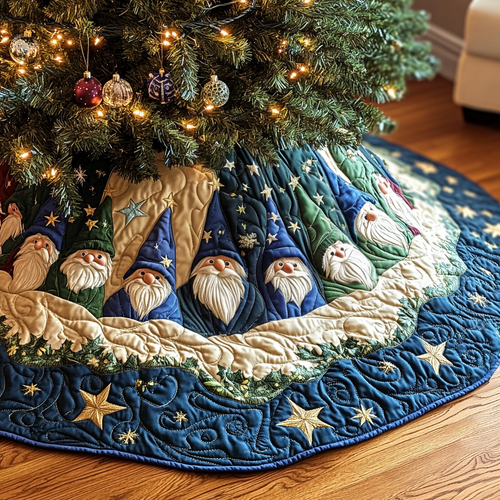 Jolly Gnomes Quilted Christmas Tree Skirt NCU0VH429