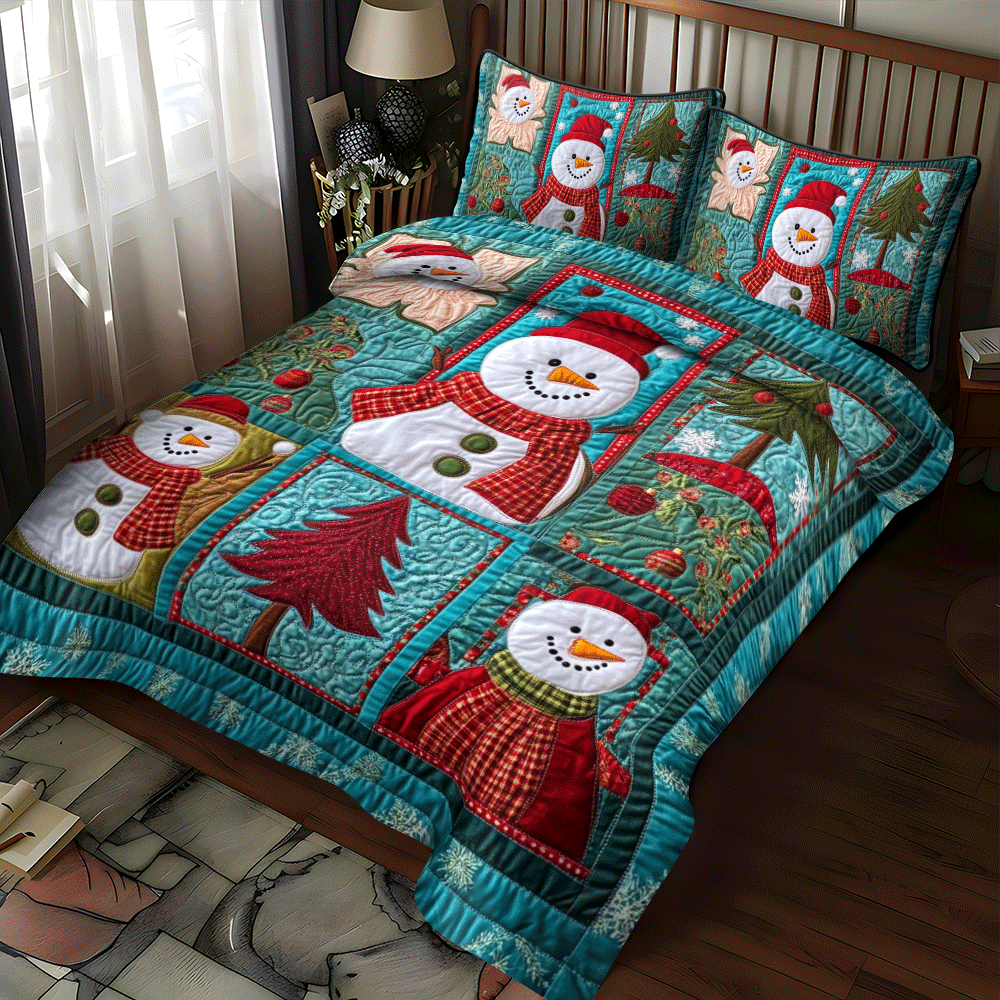 Jolly Holly Nights 3-Piece Quilted Bedding Set NCU0PD747