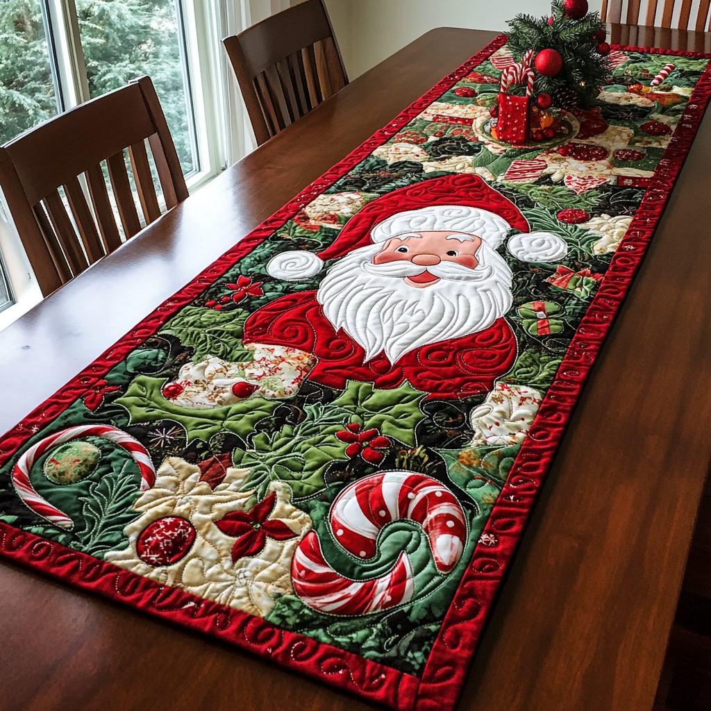 Jolly Holly Run Quilted Table Runner NCU0DK1354