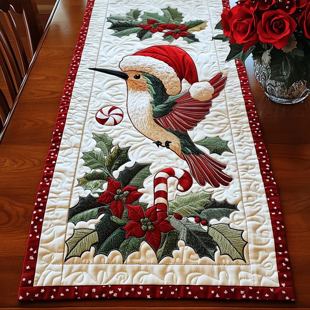 Jolly Hummingbird Quilted Table Runner NCU0NT1582