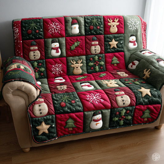 Jolly Merry Time Quilted Sofa Cover NCU0TD1454