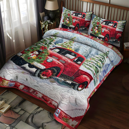 Jolly Red Delivery 3-Piece Quilted Bedding Set NCU0DV1631