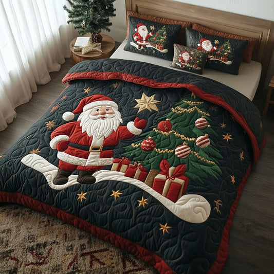 Jolly Ride to Christmas 3-Piece Quilted Bedding Set NCU0PT2743