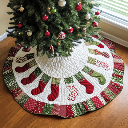 Jolly Round Christmas Quilted Tree Skirt NCU0VL771