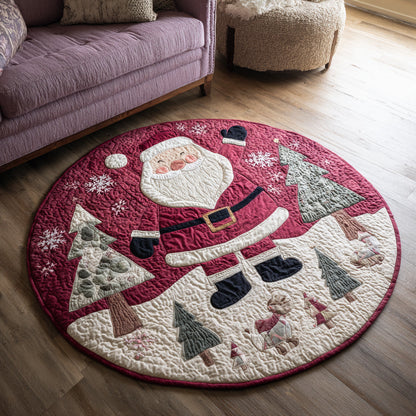Jolly Santa Claus Quilted Round Mat NCU0HH581