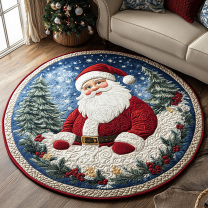 Jolly Santa Quilted Round Mat NCU0DK9910