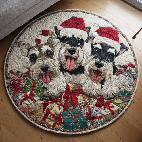 Jolly Schnauzer Dog Quilted Round Mat NCU0HH771
