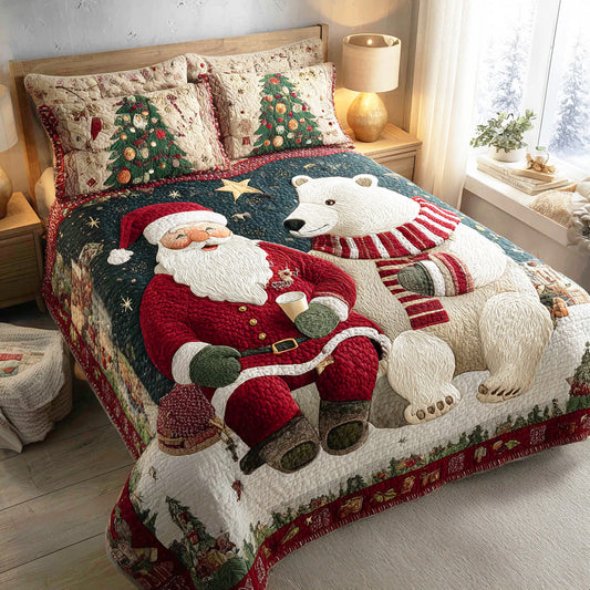 Jolly Sleigh Night 3-Piece Quilted Bedding Set NCU0TD1004