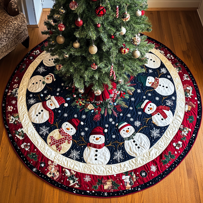 Jolly Snowman Delight Christmas Quilted Tree Skirt NCU0DK2100