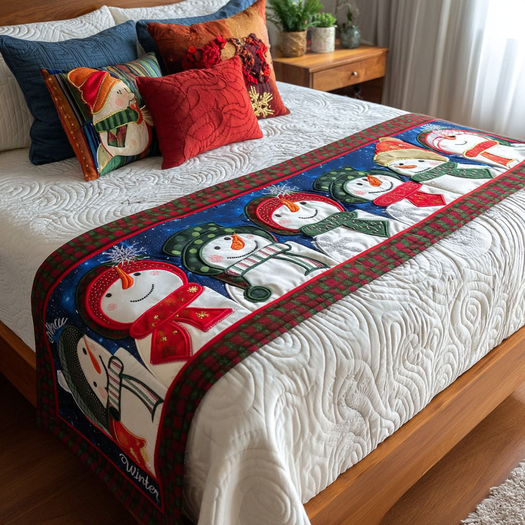 Jolly Snowman Quilted Bed Runner NCU0TV283