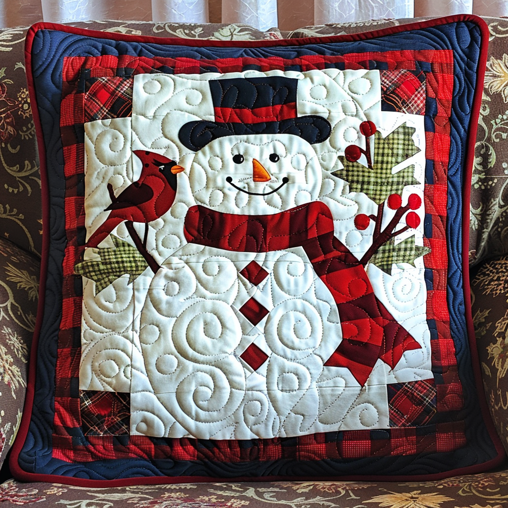 Jolly Snowman Quilted Pillow Case NCU0TL629