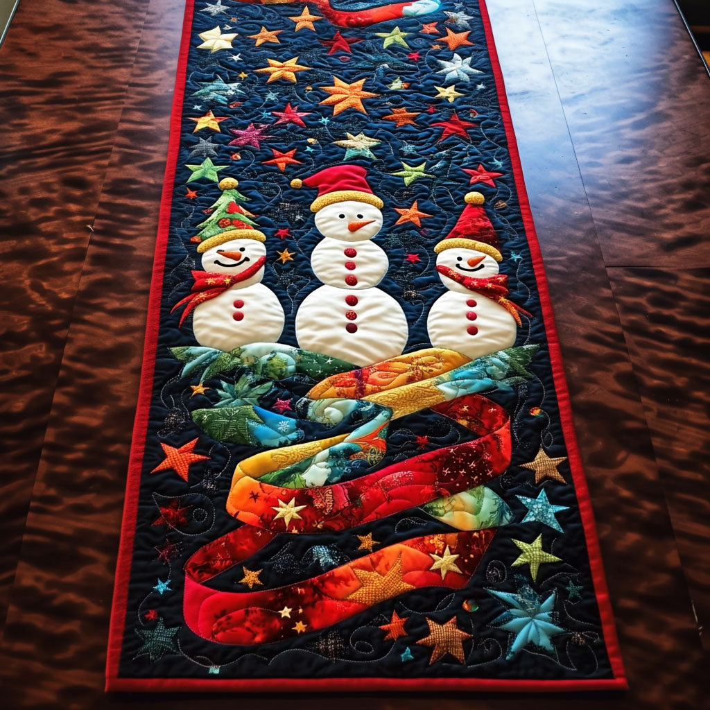 Jolly Snowmen Quilted Table Runner NCU0PT1399