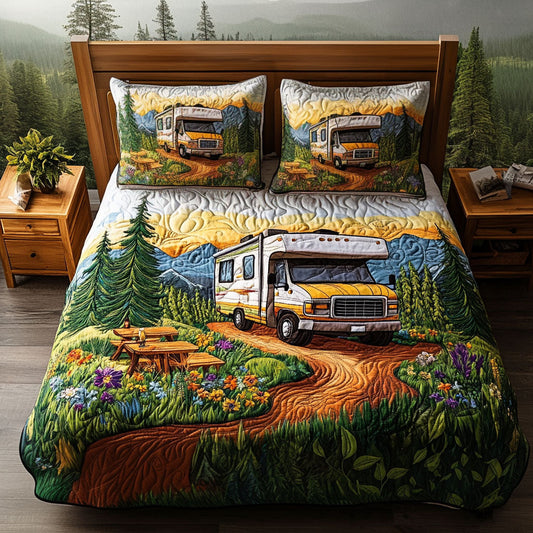 Journey Begins 3-Piece Quilted Bedding Set NCU0PT6345