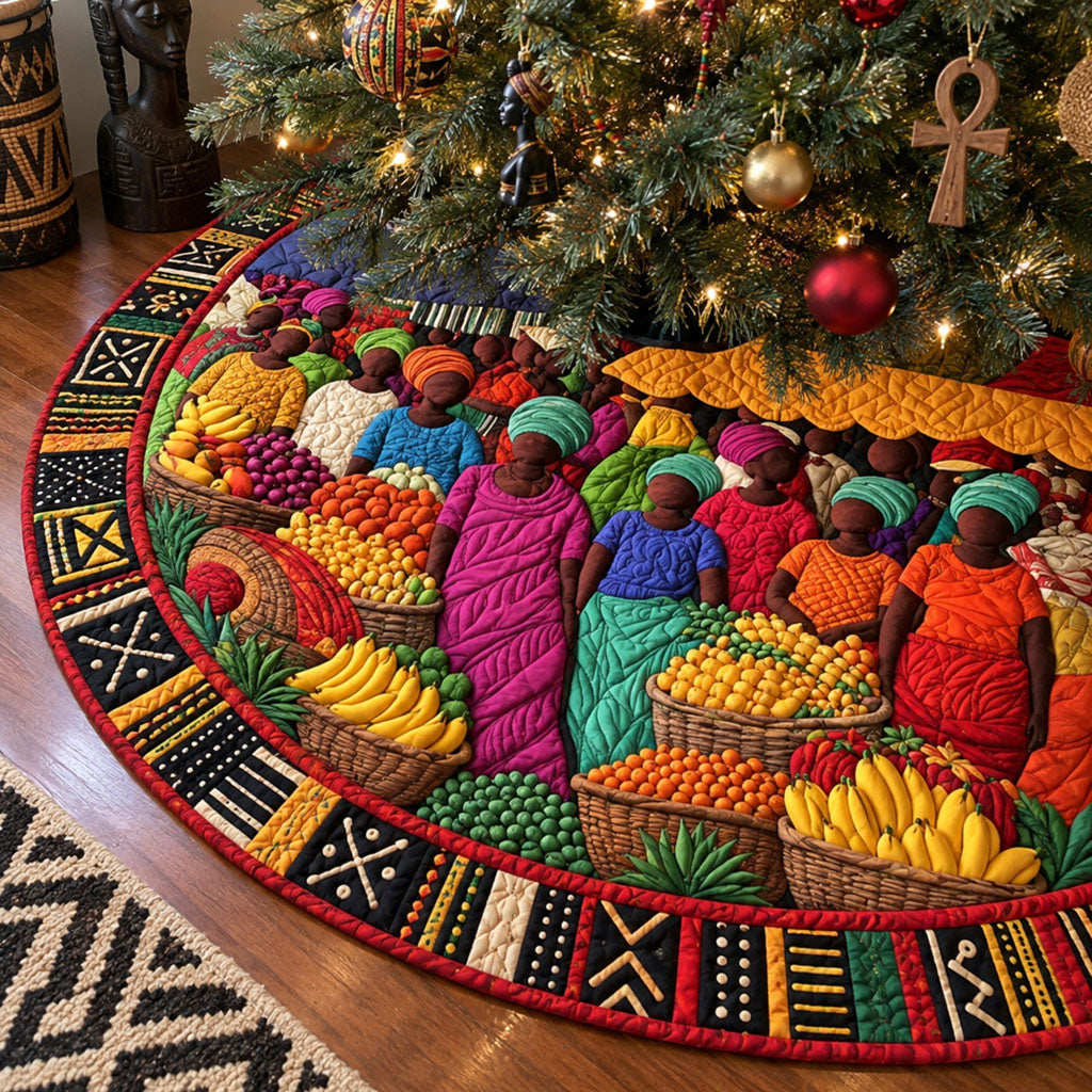 Journey Through Africa Christmas Quilted Tree Skirt NCU0PT12086
