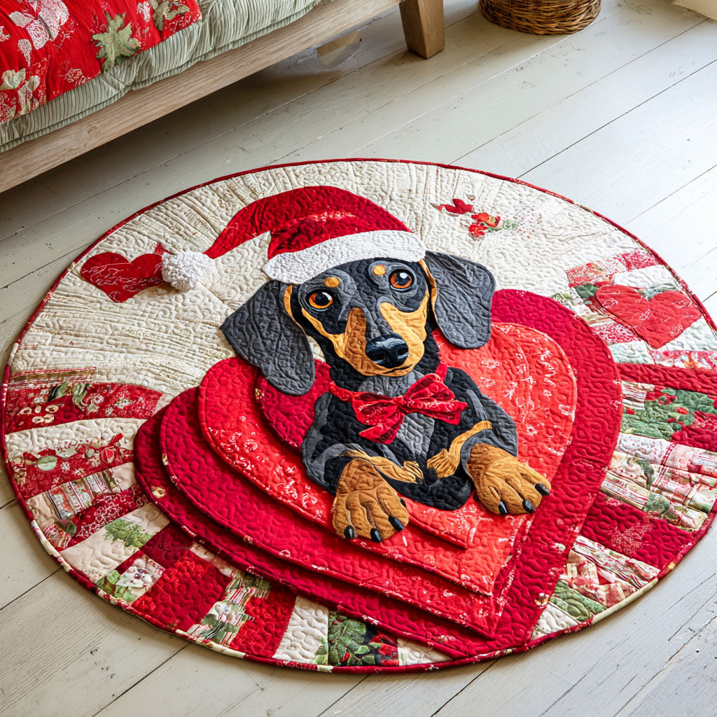 Joyful Bloom Pup Quilted Round Mat NCU0TD482