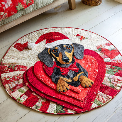 Joyful Bloom Pup Quilted Round Mat NCU0TD482