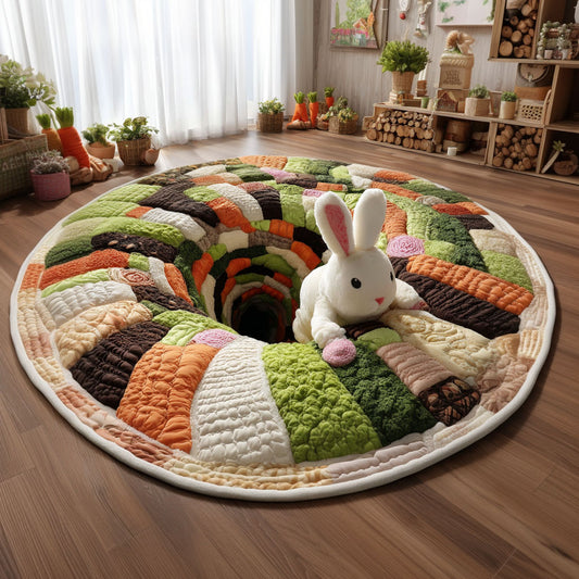 Joyful Bunny Wonderland Quilted Round Mat NCU0PT11499