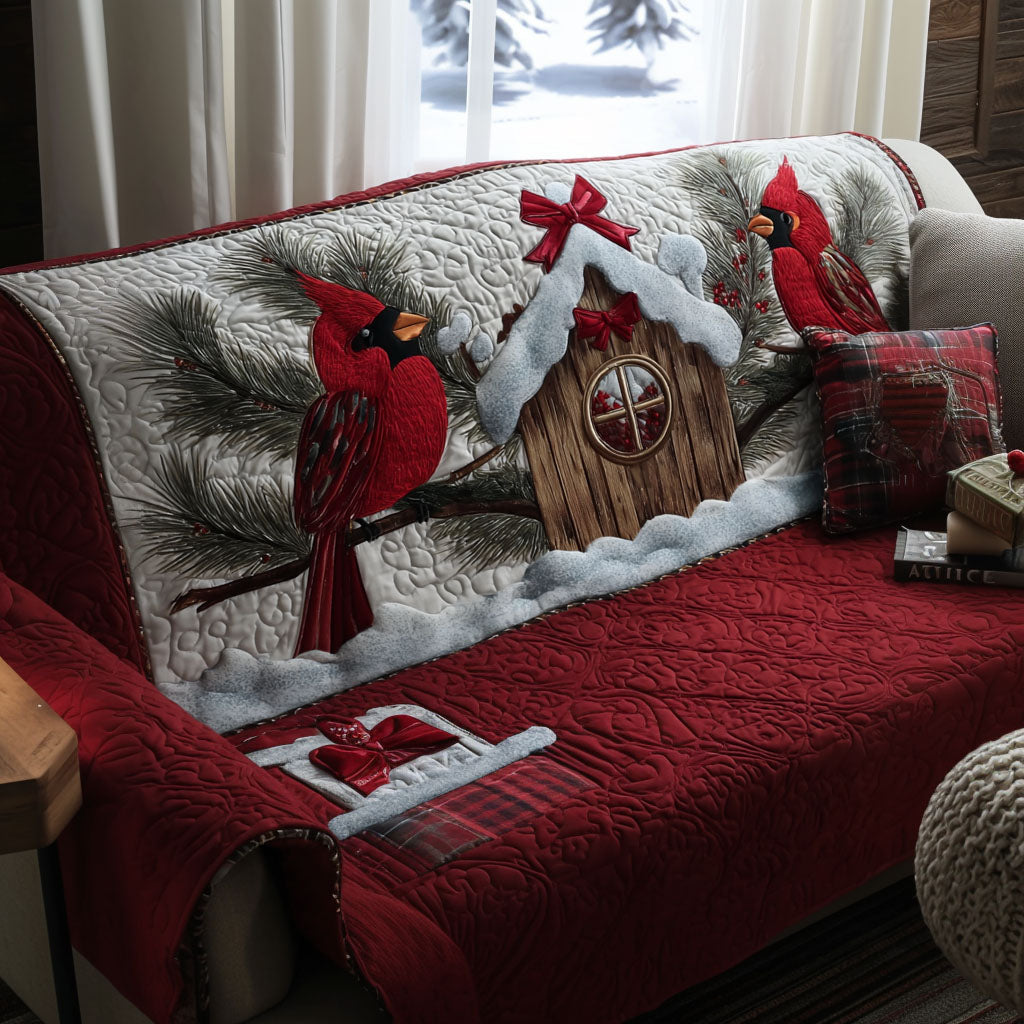 Joyful Cardinals Quilted Sofa Cover NCU0PT9986