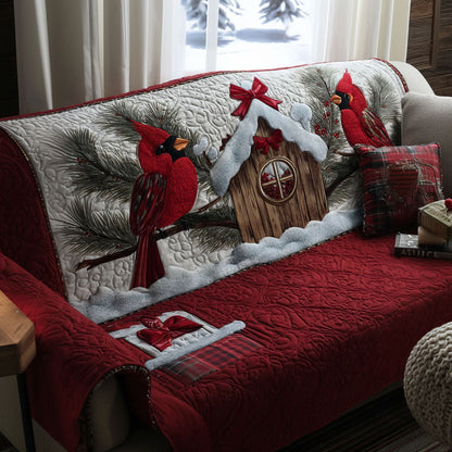 Joyful Cardinals Quilted Sofa Cover NCU0PT9986