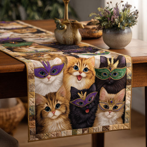 Joyful Cat Quilted Table Runner NCU0NT11807
