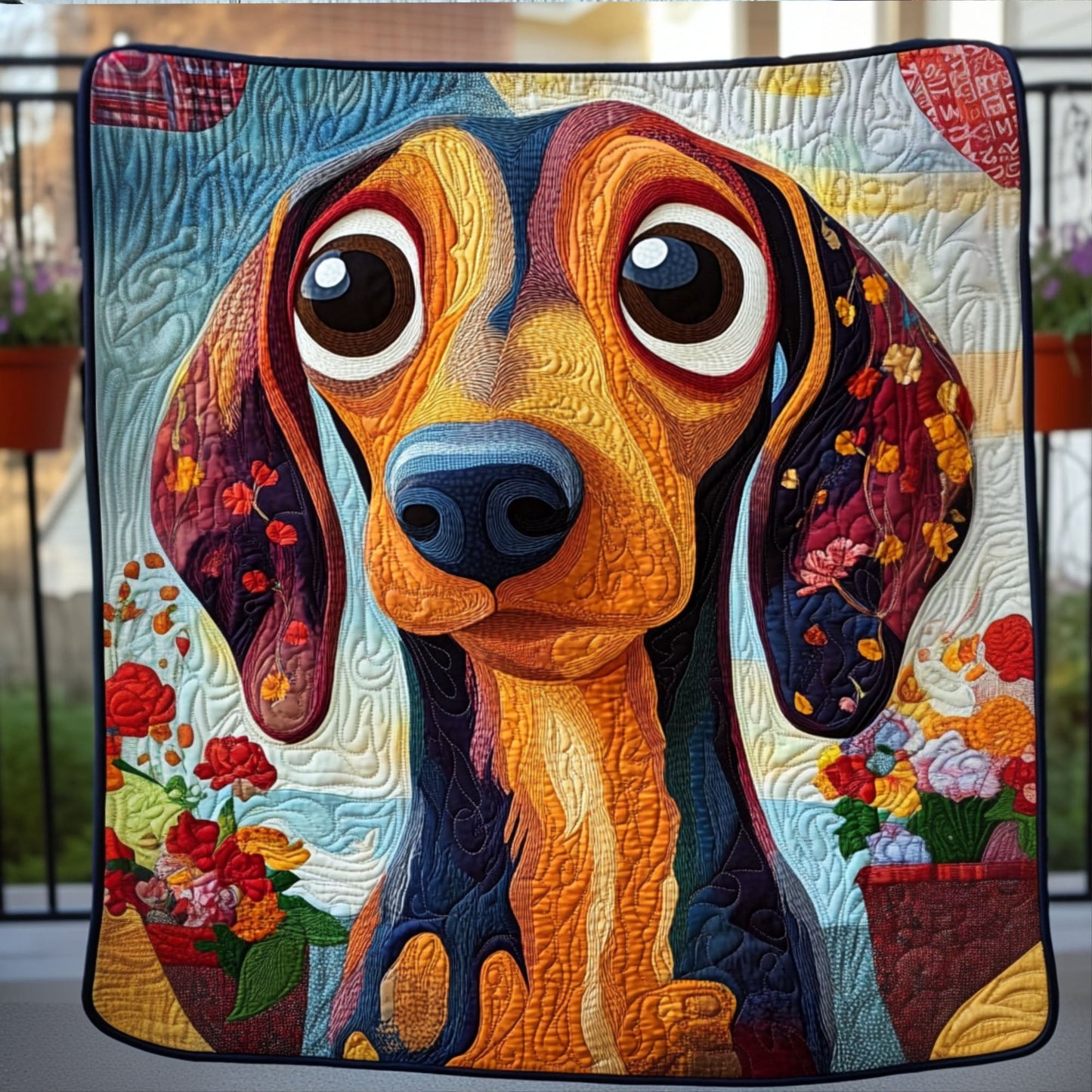 Joyful Doxie Quilted Blanket NCU0PT6307
