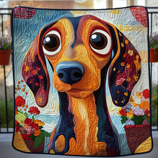 Joyful Doxie Quilted Blanket NCU0PT6307