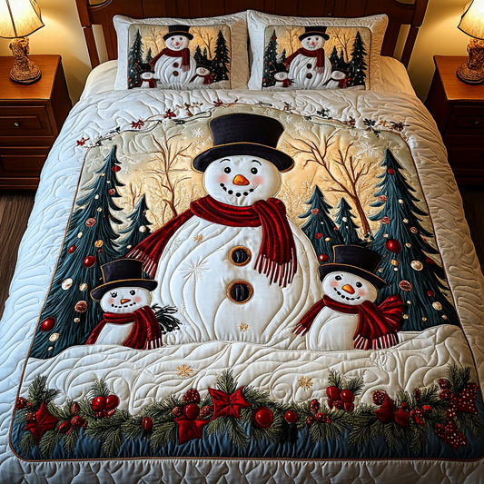 Joyful Frost 3-Piece Quilted Bedding Set NCU0VH903