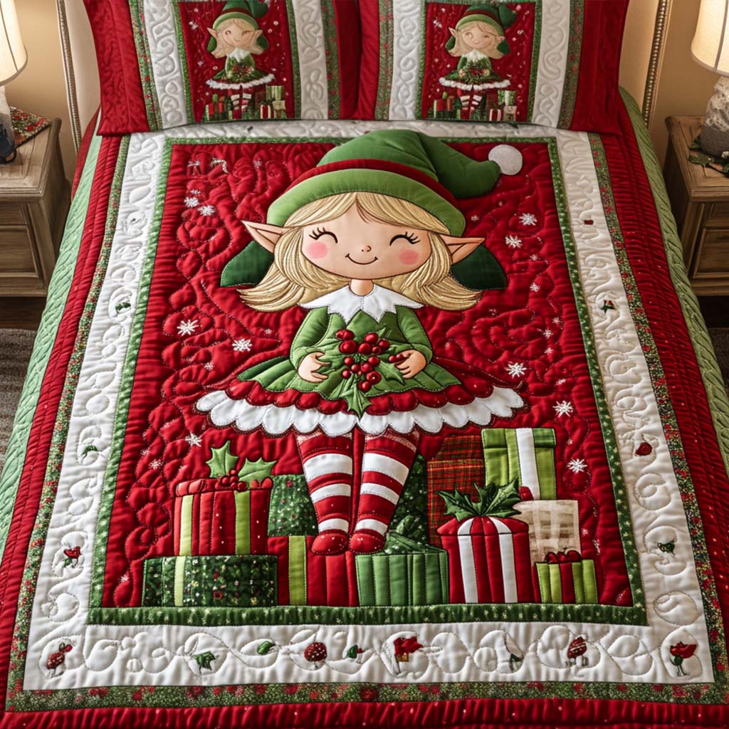 Joyful Helper 3-Piece Quilted Bedding Set NCU0NT2104