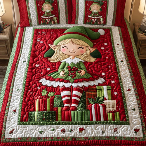 Joyful Helper 3-Piece Quilted Bedding Set NCU0NT2104