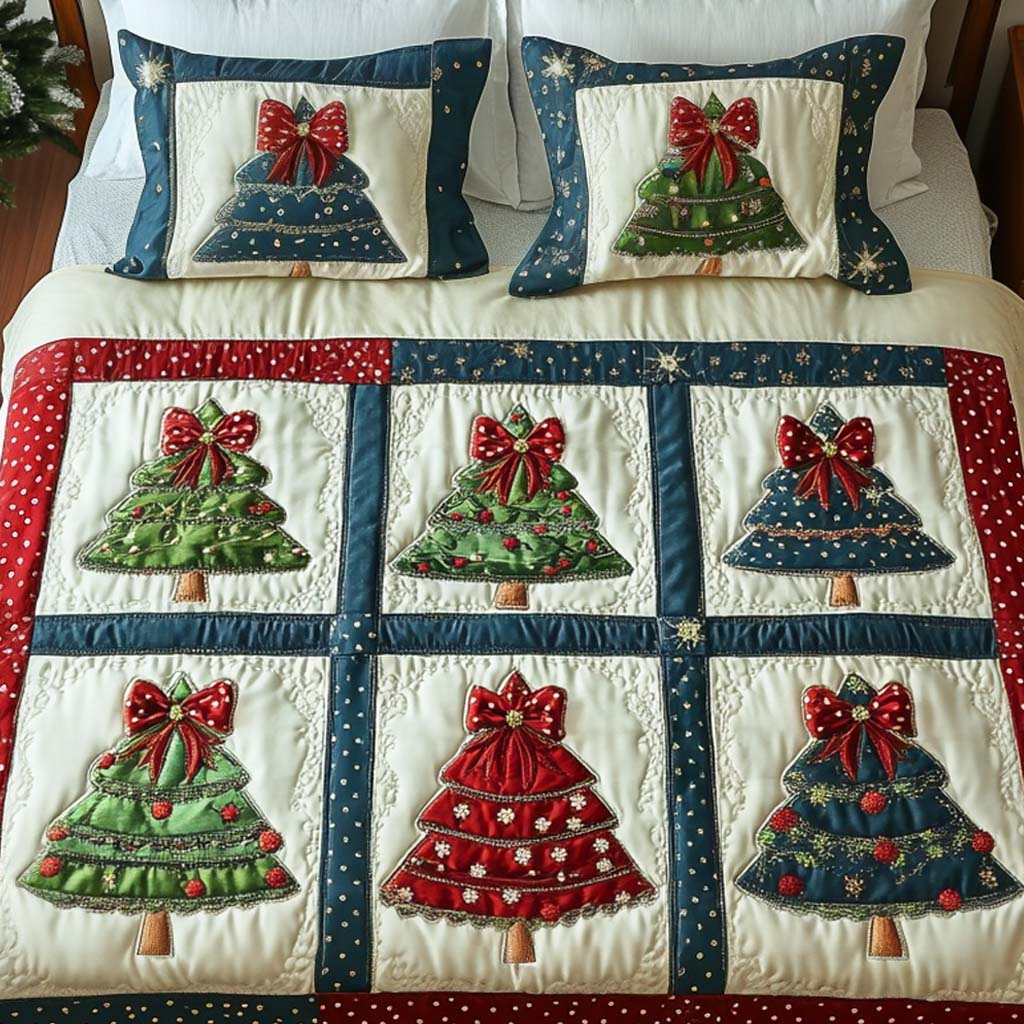 Joyful Pines 3-Piece Quilted Bedding Set NCU0NT2011