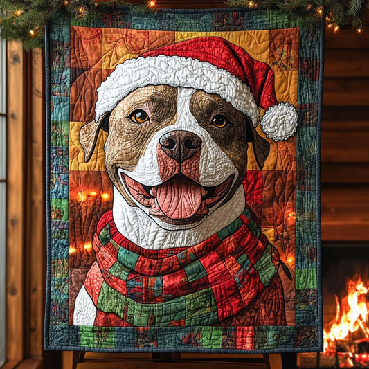 Joyful Pitmas Cheer Quilted Blanket NCU0XD631