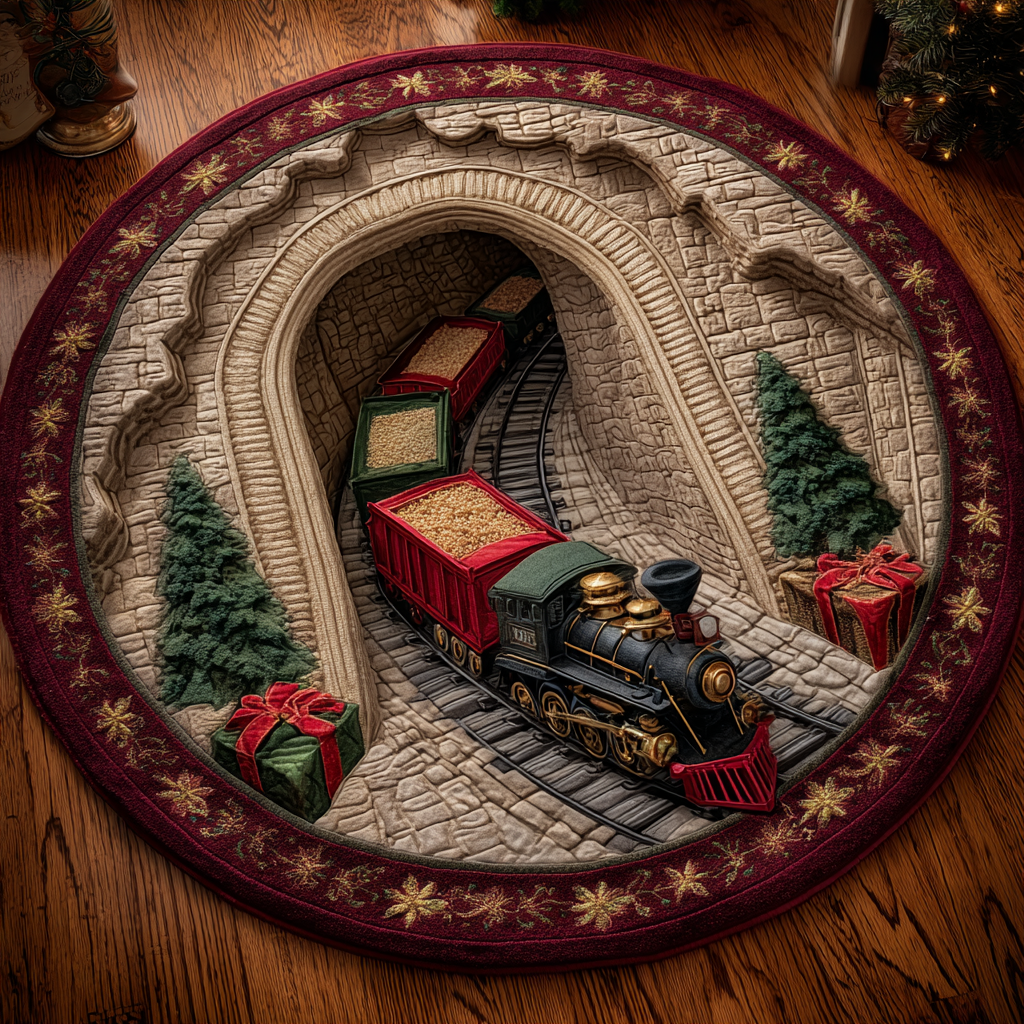 Joyful Route Quilted Round Mat NCU0DK11122