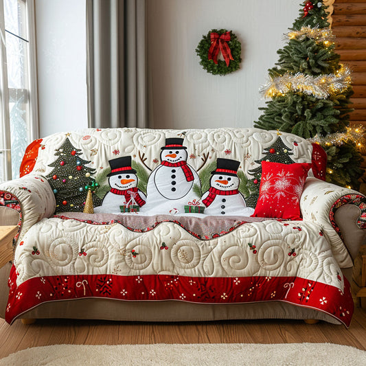Joyful Snow Trio Quilted Sofa Cover NCU0TV798