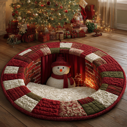 Joyful Snowman Pit Round Carpet NCU0HH1280