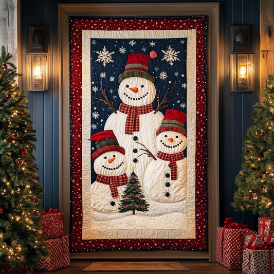 Joyful Snowman Quilted Door Cover NCU0DK10979