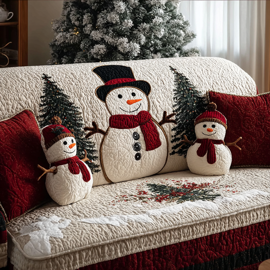 Joyful Snowman Quilted Sofa Cover NCU0DK10793