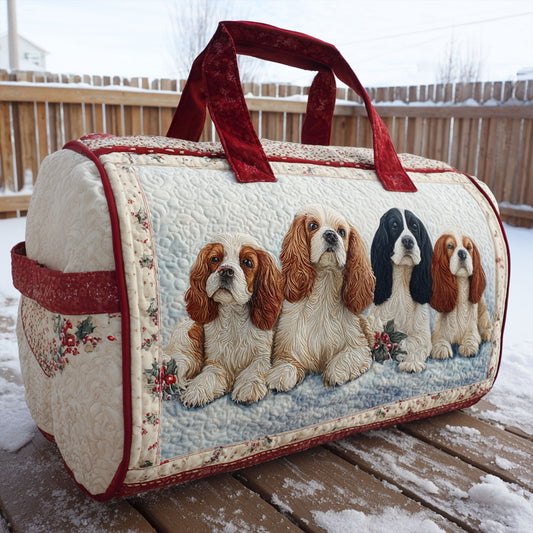 Joyful Spaniel Quilted Duffle Bag NCU0PT9333
