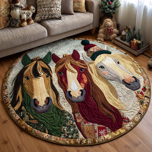 Joyful Trio Quilted Round Mat NCU0NT11572