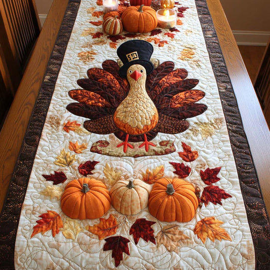 Joyful Turkey Quilted Table Runner NCU0NT10446