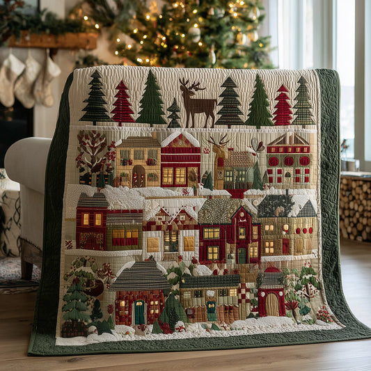 Joyful Village Quilted Blanket NCU0TH3510
