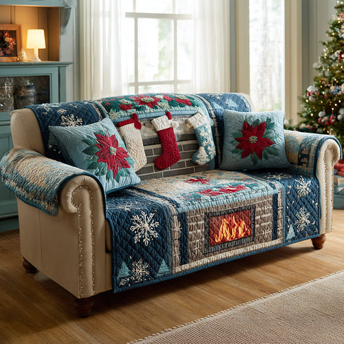 Joyous Fireplace Quilted Sofa Cover NCU0HH1230