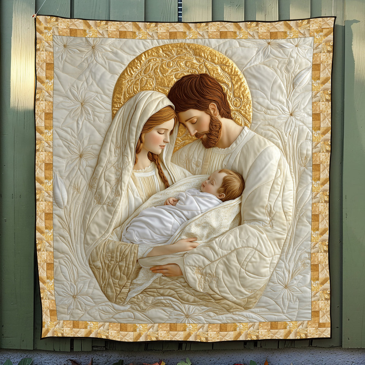 Joyous Nativity Scene Quilted Blanket NCU0TL1738