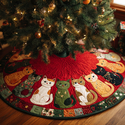 Jubilee Cat Quilted Christmas Tree Skirt NCU0HH1157