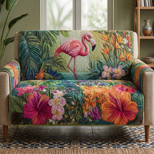 Jungle Bloom Quilted Sofa Cover NCU0XD2607