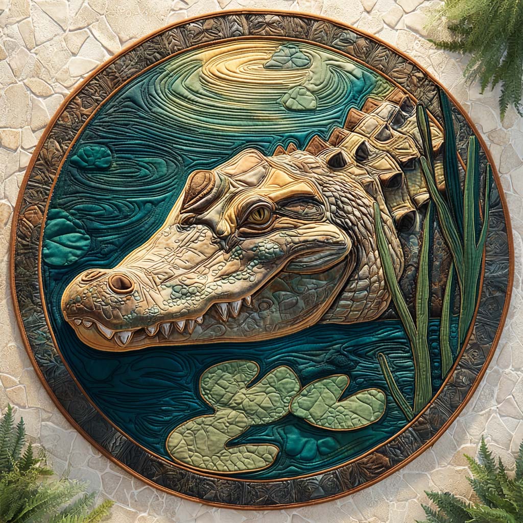 Jungle Gaze Quilted Round Mat NCU0XD1109